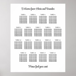 Poster Cartaz de Assento de Casamento de Mesa Stylish 18
