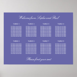 Poster Cartaz de Assento de Casamento em Mesa Lavanda 8