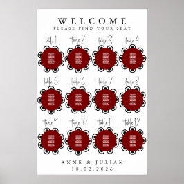 Poster Cartaz de Assento de Casamento Minimalista Moderno