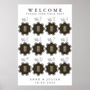 Poster Cartaz de Assento de Casamento Minimalista Moderno