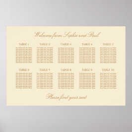 Poster Cartaz de Assento de Casamento na Mesa Cream Beige