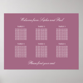 Poster Cartaz de Assento de Casamento na Mesa Mauve 6
