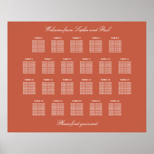Poster Cartaz de Assentos de Casamento da Mesa 22 Terraco