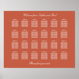 Poster Cartaz de Assentos de Casamento da Mesa Terracota 