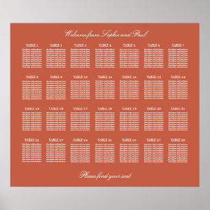 Poster Cartaz de Assentos de Casamento da Mesa Terracotta