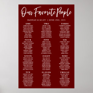 Poster Cartaz de Assentos de Casamento das Nossas Pessoas
