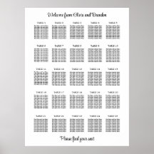 Cartaz de Assentos de Casamento de Mesa Estiloso 2