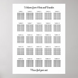Poster Cartaz de Assentos de Casamento de Mesa Estiloso 2