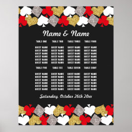 Poster Cartaz de Assentos de Casamento Mesa Cartas de Cas