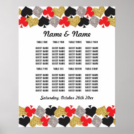 Poster Cartaz de Assentos de Casamento Mesa Cartas de Cas