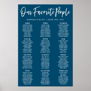 Poster Cartaz de Assentos de Casamento Nossa Gente Favori