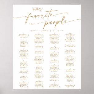Poster Cartaz de Assentos Imprimível Boho Chic Dourado e