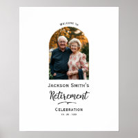 Cartaz de assinatura de foto da festa de aposentad