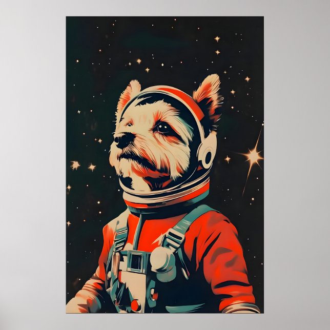 Poster Cartaz de Astronauta Biewer Terrier, Biewer Terrie (Frente)