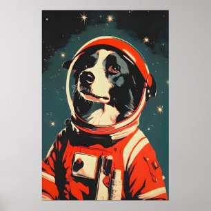 Poster Cartaz de Astronauta Border Collie, Border Collie