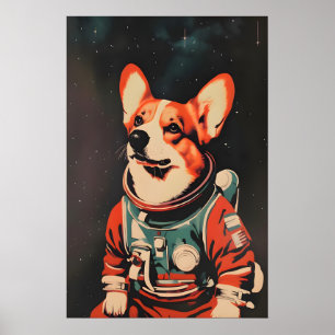 Poster Cartaz de Astronauta Cardigan Welsh Corgi, Corgi R