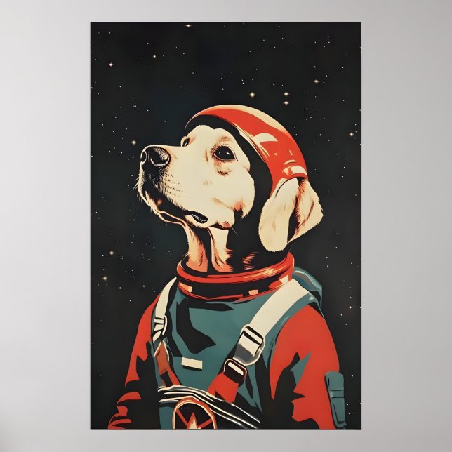 Poster Cartaz de Astronauta do Retriever da Baía de Chesa (Frente)