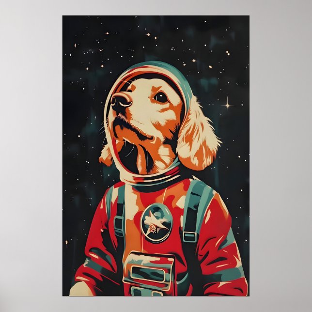 Poster Cartaz de Astronauta English Cocker Spaniel, Inglê (Frente)