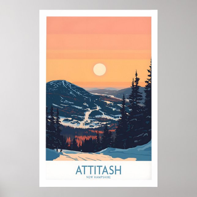 Poster Cartaz de Attitash New Hampshire 1 (Frente)