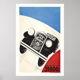 Poster Cartaz de Automobilismo de Carros Antigos