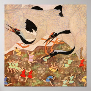 Poster Cartaz de Aves Gigantes do Art Nouveau da Era de O
