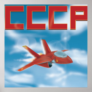 Póster Cartaz de Avião de Caça a Jato da União Soviética