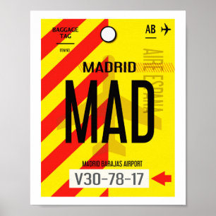 Poster Cartaz de Bagagem do Aeroporto de Madrid