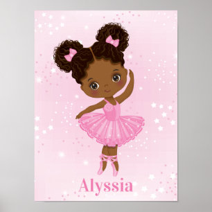 Poster Cartaz de Bailarina Afro-Americana Fofa