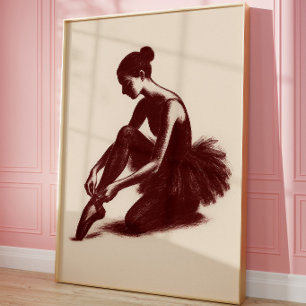 Poster Cartaz de Bailarina de Ballet Vintage   Bailarina 