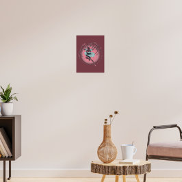 Poster Cartaz de Bailarina Esqueleto Fofo e Sinistro