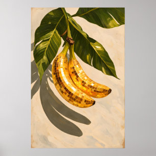 Poster Cartaz de Banana Disco, Arte de Parede de Fruta Fu