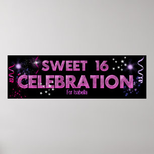 Póster Cartaz de Banner Sweet 16