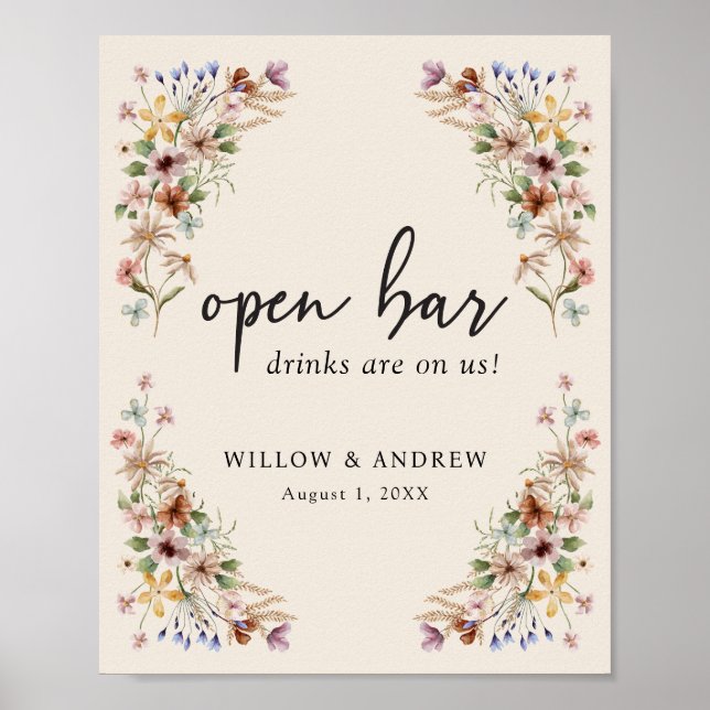 Poster Cartaz de Bar Boho Vintage (Frente)