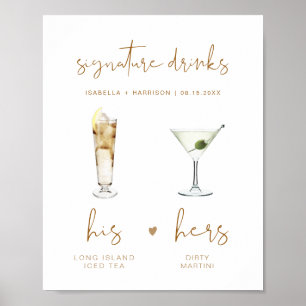 Poster Cartaz de Bar de Casamento com Bebida Típica Bohem