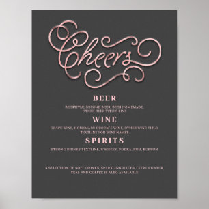 Poster Cartaz de Bar de casamento Dourado