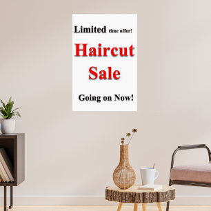 Poster Cartaz de Barbearia Salão Corte de Cabelo Limitado