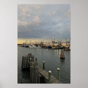 Poster Cartaz de Barcos em Rhode Island ao Pôr do Sol