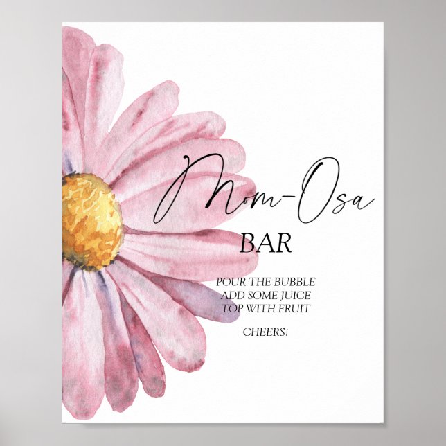 Poster Cartaz de barra Mon-osa de Aquarela Daisy (Frente)