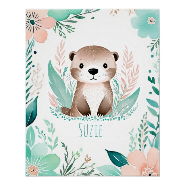 Póster Cartaz de Bebê Boho Personalizado - Design de Lont (Frente)