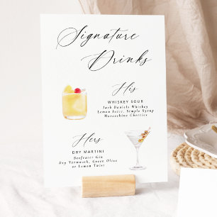 Poster Cartaz de Bebidas com Letra Elegante Moderna