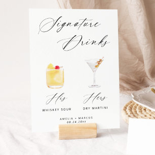 Poster Cartaz de Bebidas com Letra Elegante Moderna