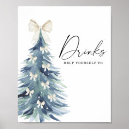 Poster Cartaz de bebidas para bebé de árvore de inverno