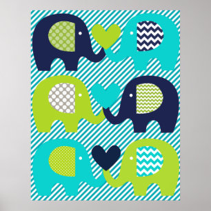 Poster Cartaz de Berçário Amor de Elefante