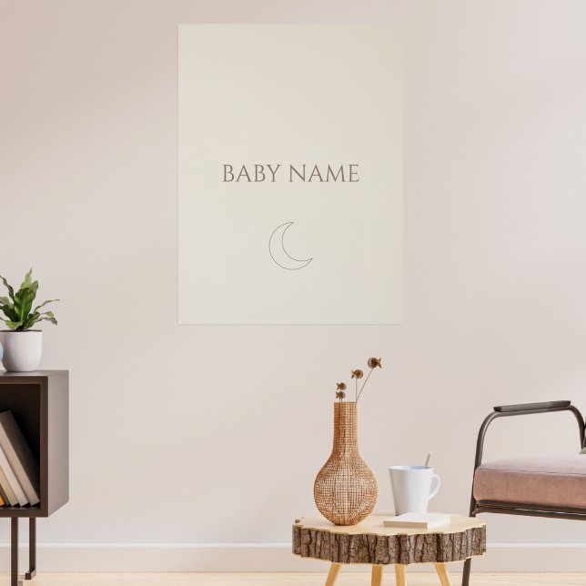 Poster Cartaz de Berçário com Nome do Bebê Personalizado  (Sala de Estar 3)