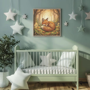 Poster Cartaz de Berçário de Animais da Floresta da Rapos