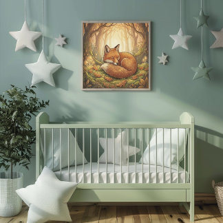 Poster Cartaz de Berçário de Animais da Floresta da Rapos