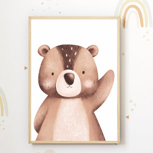 Poster Cartaz de Berçário de Animais da Floresta para Dec