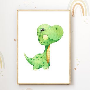 Poster Cartaz de Berçário de Dinossauros Decoração de Qua