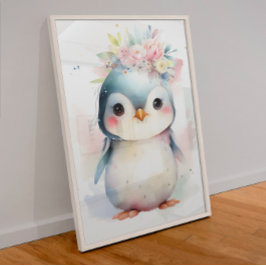 Poster Cartaz de Berçário de Pinguim Bebê