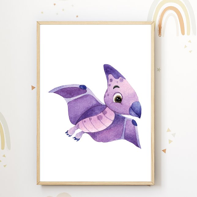 Poster Cartaz de Berçário Dino Decoração de Quarto de Cri (Criador carregado)